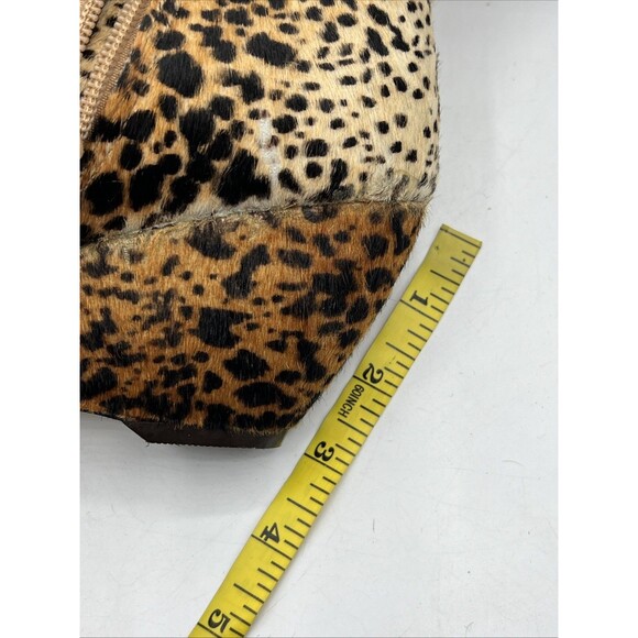 Matisse Nugent Wedge Bootie Cow Hair in Leopard Leather real fur Size 9.5 - Picture 16 of 16